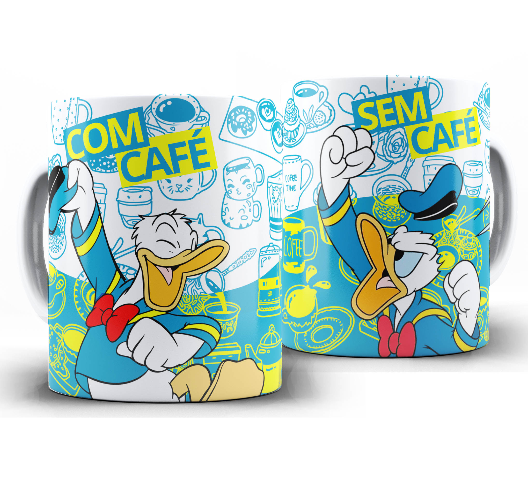 Caneca Com Cafe Sem Cafe - Pato Donald